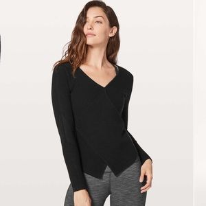 Lululemon wrap it back sweater black size 4